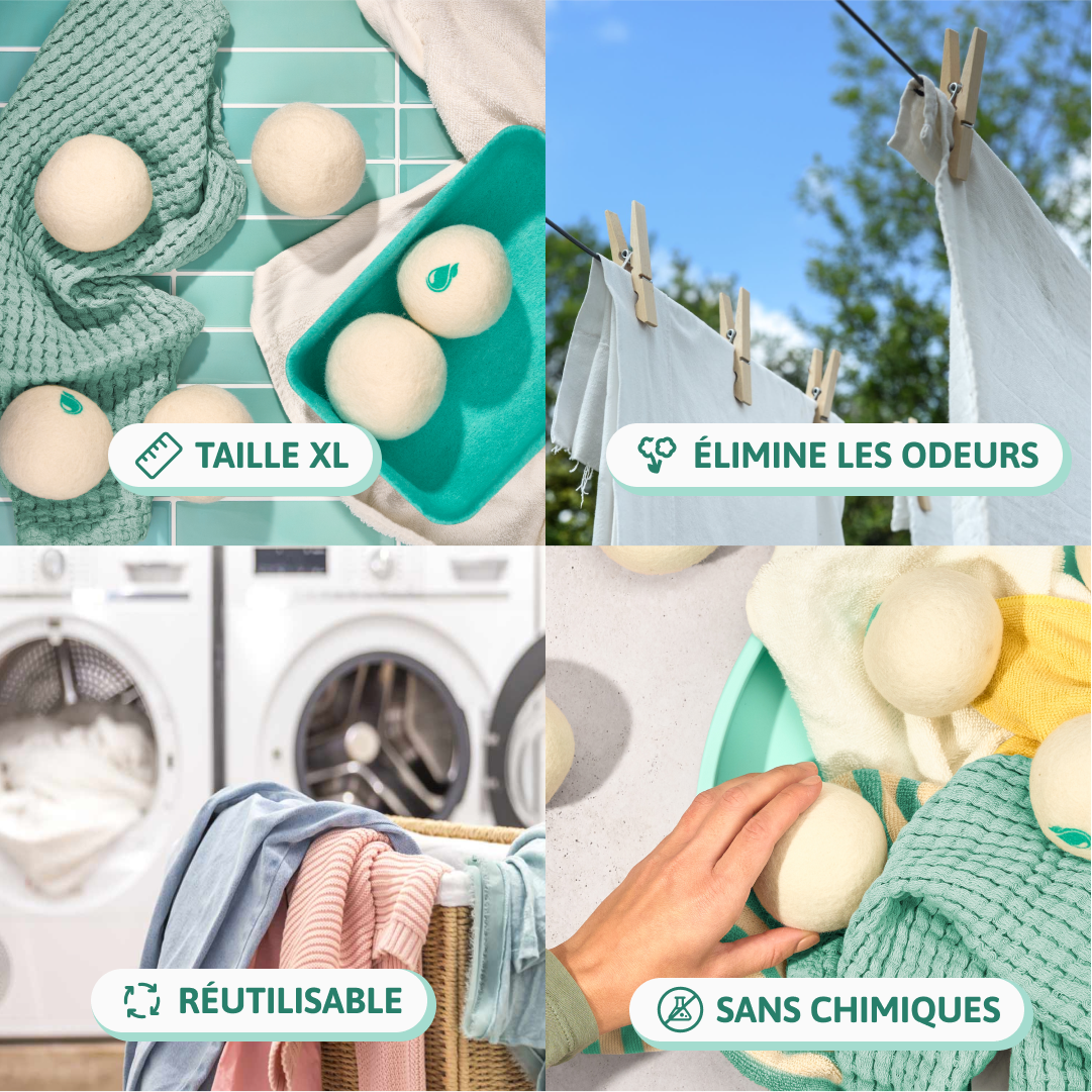 Balles de séchage en laine