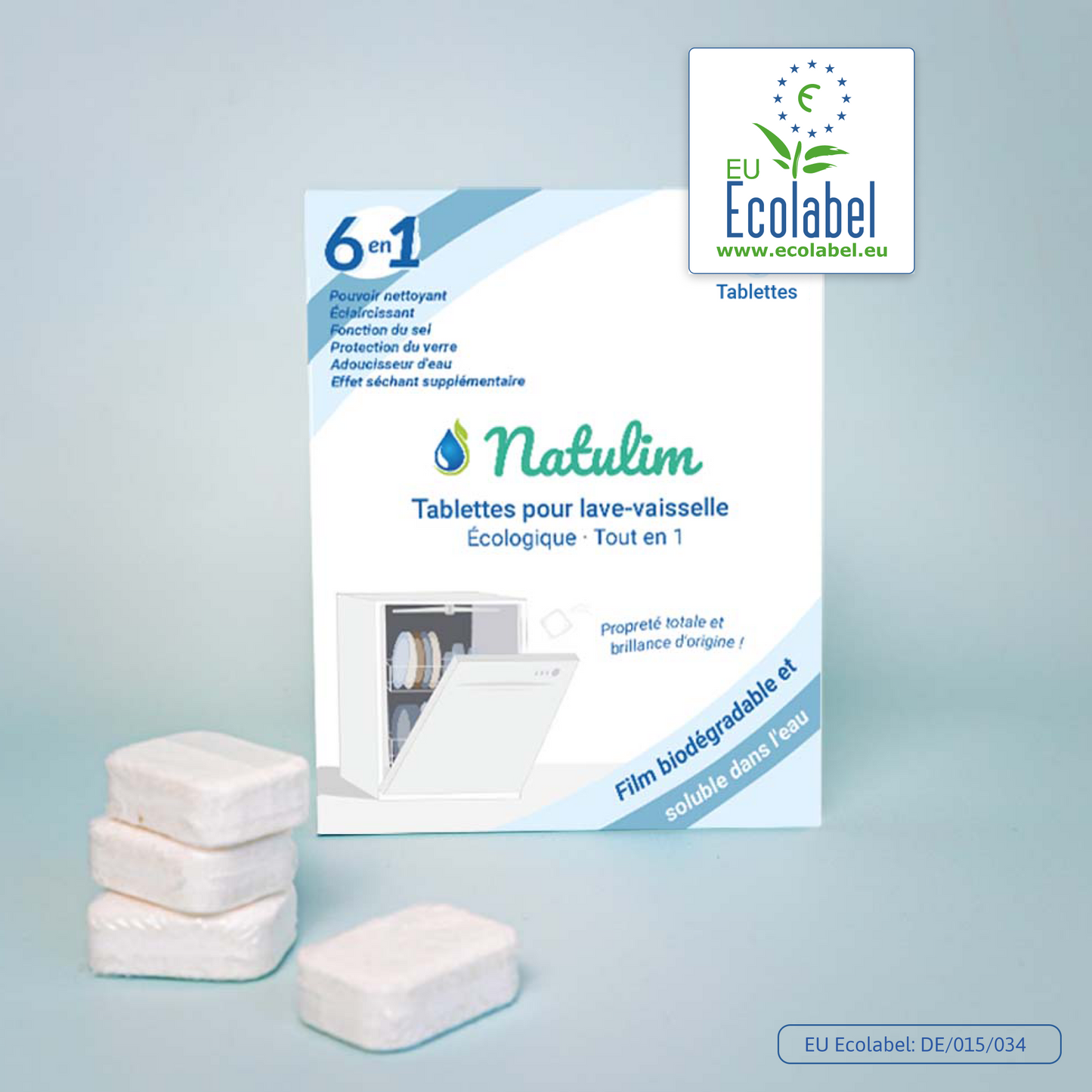 Tablettes Lave-Vaisselle Écologique 6-en-1 - 60 Pastilles