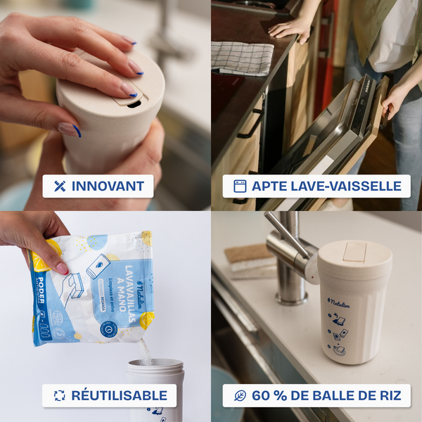 Pot Réutilisable - Pour produit lave-vaisselle à la main