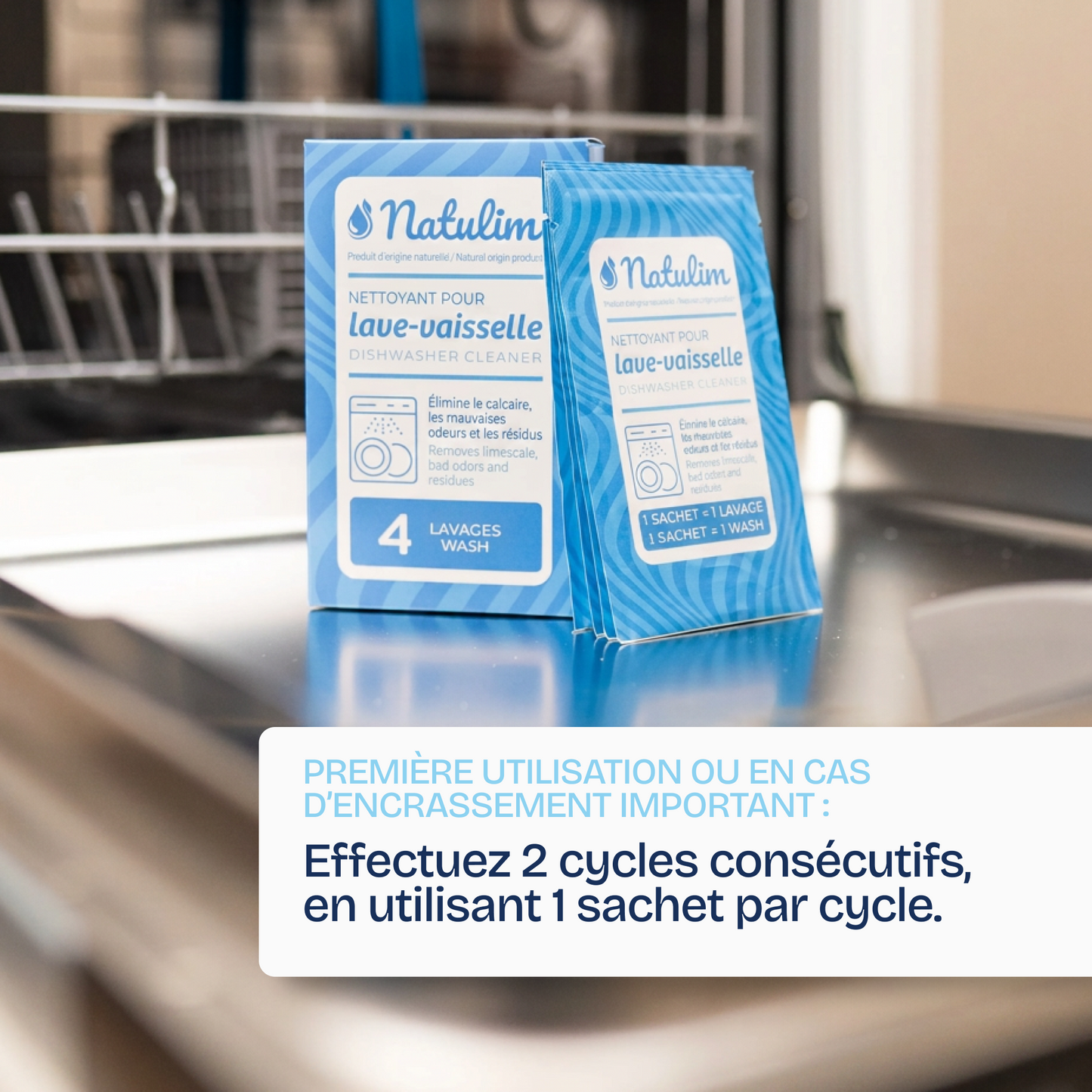 Nettoyant Lave-Vaisselle Natulim – 4 mois d'entretien