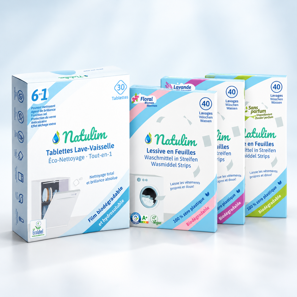 Le Duo Vaisselle + Lessive : tablettes et éco-feuilles