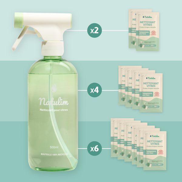 Sachets Recharges Nettoyant Vitres